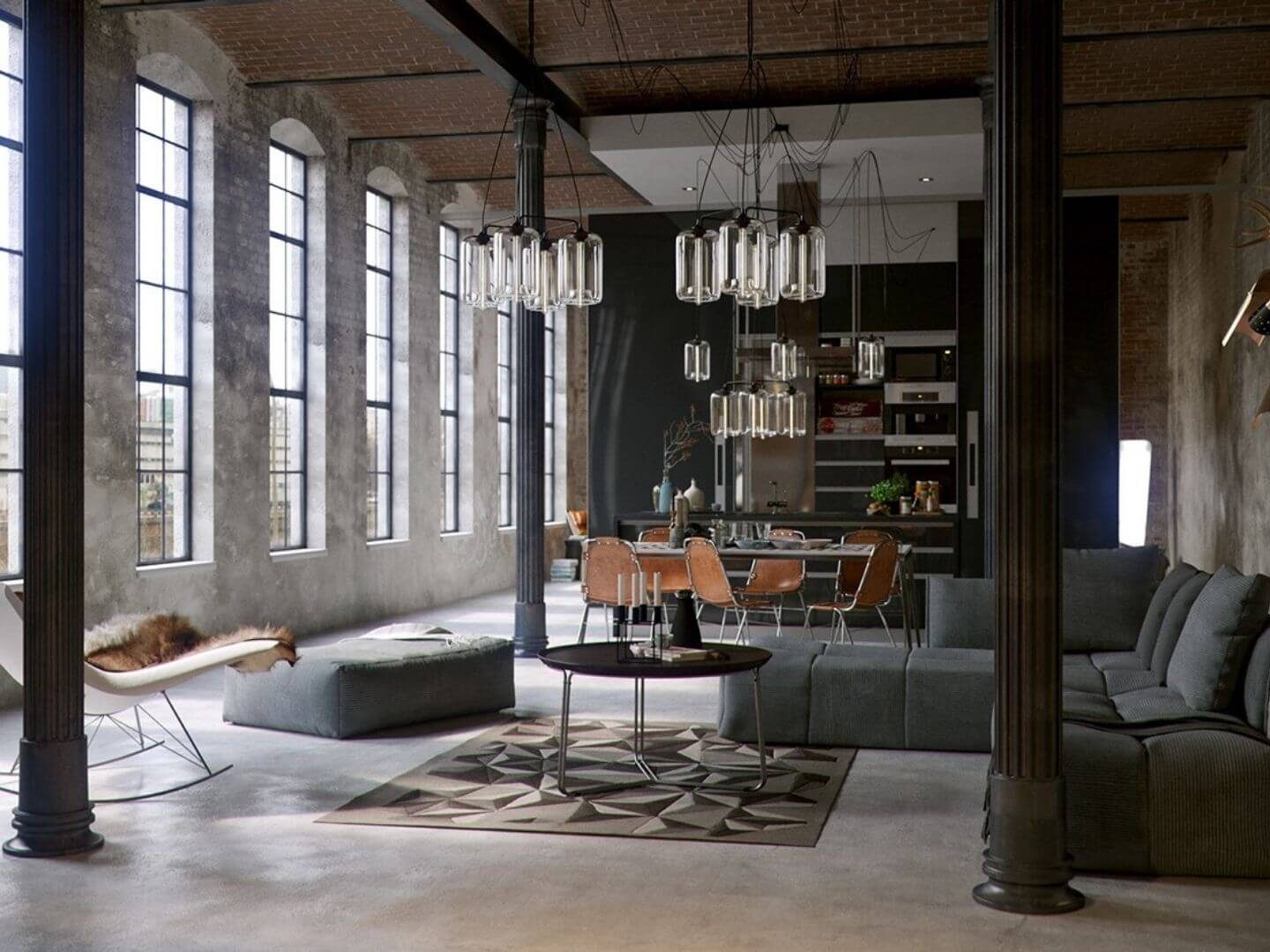 Industrial Theme Livingroom design