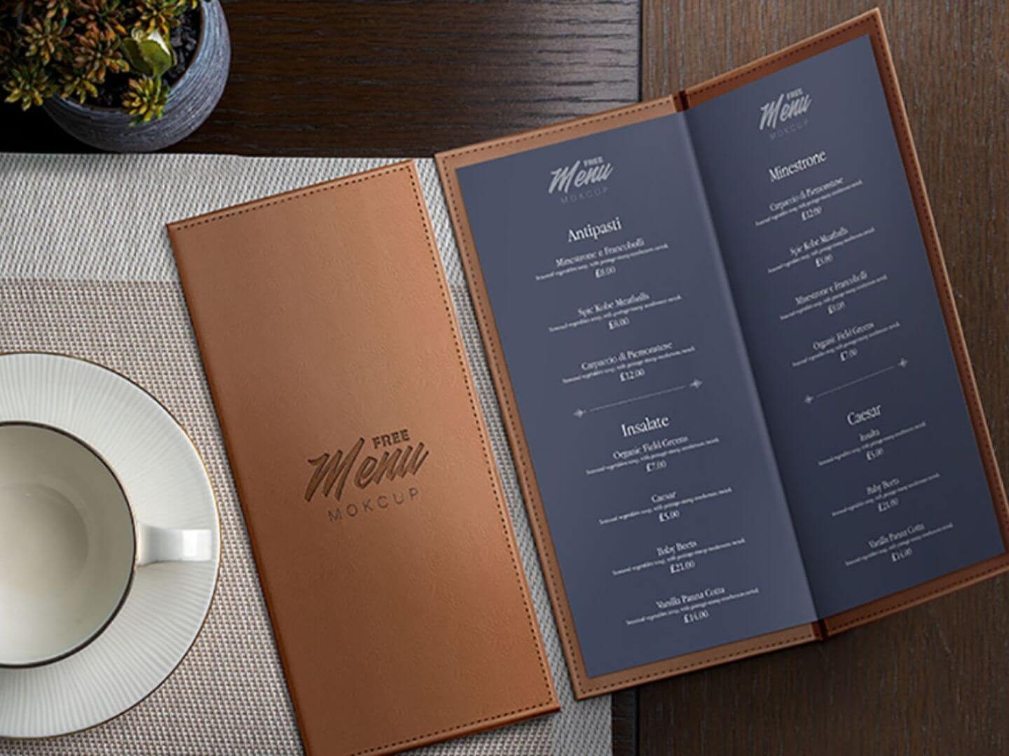 Restaurant Interior Design personalized menu for resturant